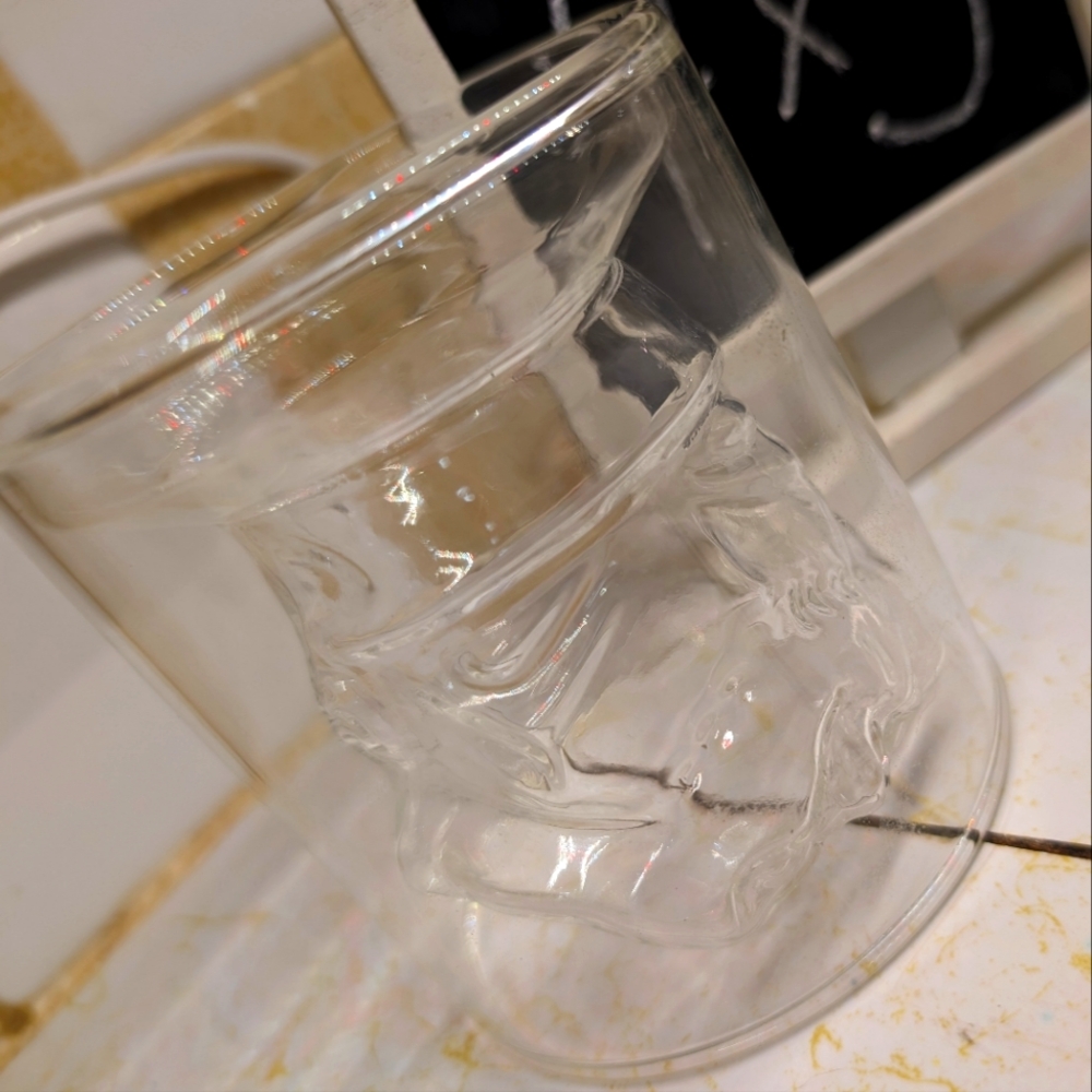 Shepperton Star Wars clear glass 2 storm trooper molded inverted snifter glasses